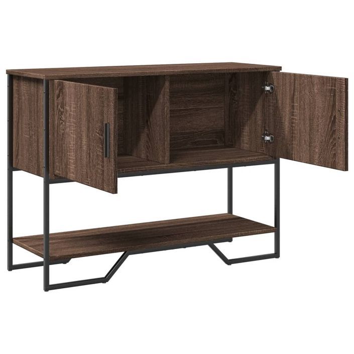 Table console chêne marron 100x35x74,5 cm bois d'ingénierie - Photo n°5