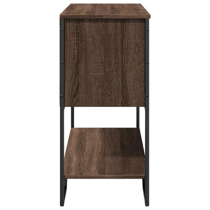 Table console chêne marron 100x35x74,5 cm bois d'ingénierie - Photo n°6