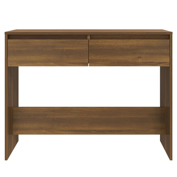 Table console chêne marron 100x35x76,5 cm bois d'ingénierie - Photo n°5