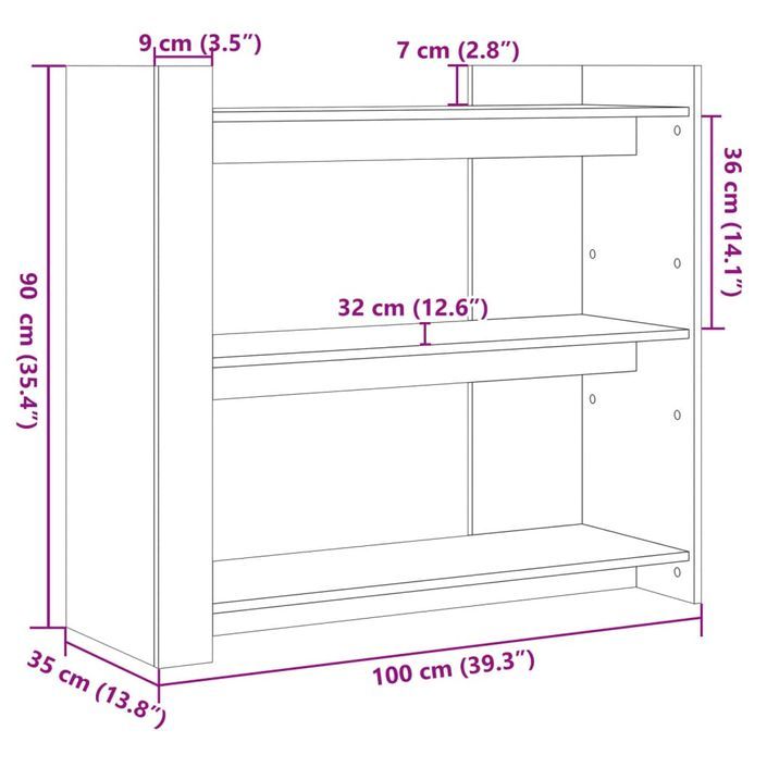 Table console chêne marron 100x35x90 cm bois d'ingénierie - Photo n°8