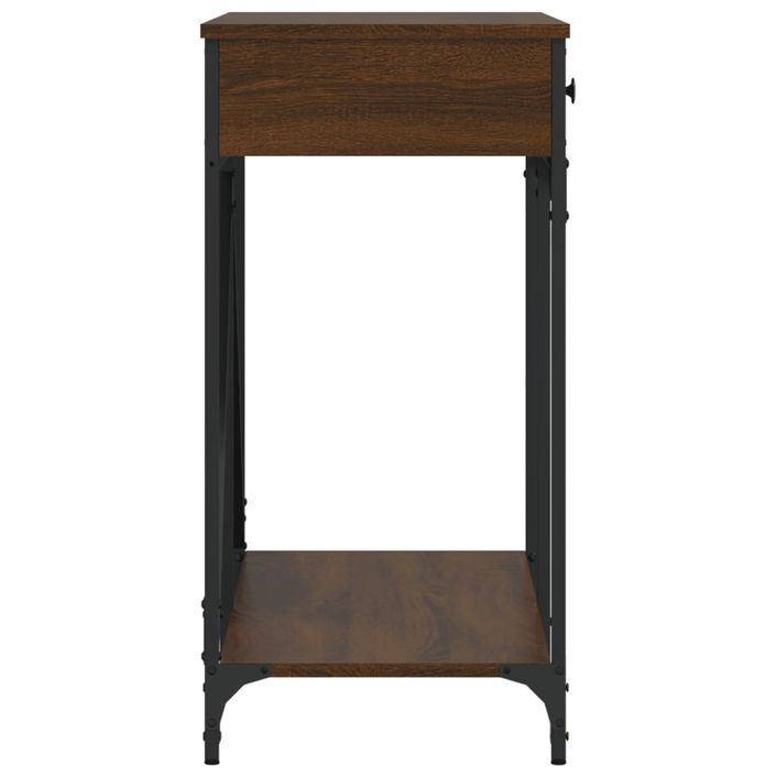 Table console chêne marron 100x39x78,5 cm bois d'ingénierie - Photo n°7