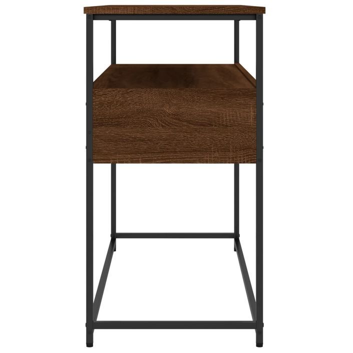 Table console chêne marron 100x40x75 cm bois d'ingénierie - Photo n°7