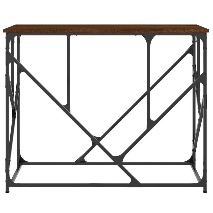 Table console chêne marron 100x40x80 cm bois d'ingénierie - Photo n°4