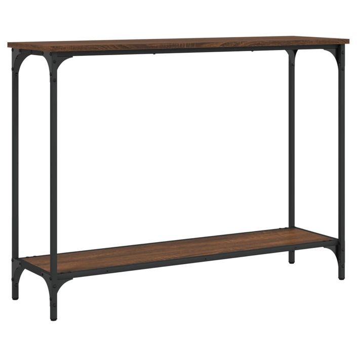 Table console chêne marron 101x30,5x75 cm bois d'ingénierie - Photo n°1
