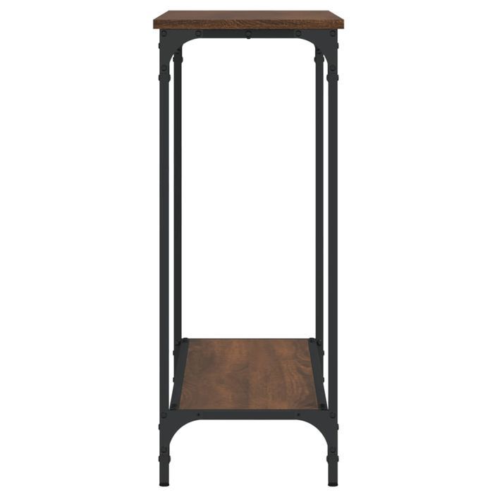 Table console chêne marron 101x30,5x75 cm bois d'ingénierie - Photo n°5