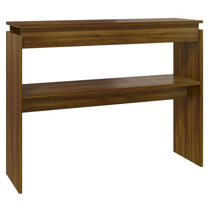 Table console Chêne marron 102x30x80 cm Bois d'ingénierie - Photo n°2