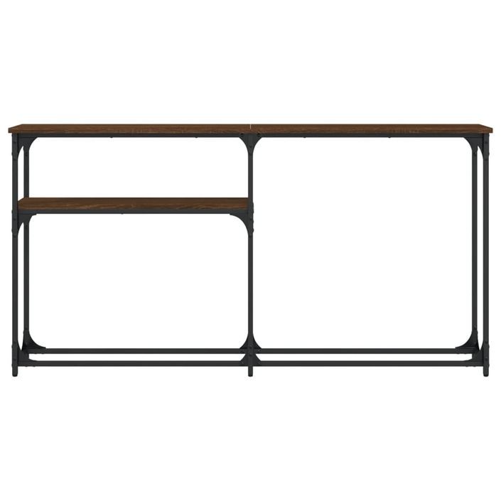 Table console chêne marron 145x22,5x75 cm bois d'ingénierie - Photo n°4