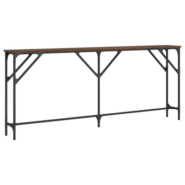 Table console chêne marron 180x23x75 cm bois d'ingénierie - Photo n°1