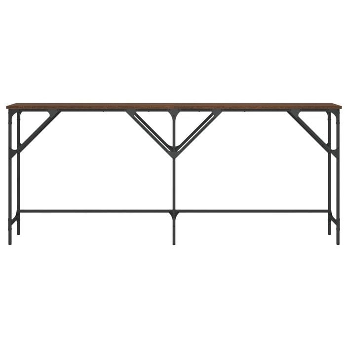 Table console chêne marron 180x29x75 cm bois d'ingénierie - Photo n°4