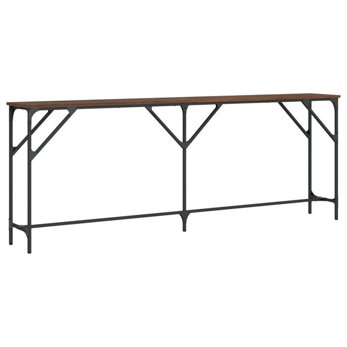 Table console chêne marron 200x29x75 cm bois d'ingénierie - Photo n°1