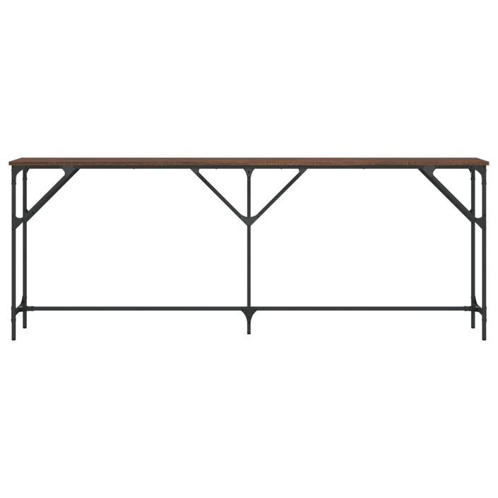 Table console chêne marron 200x29x75 cm bois d'ingénierie - Photo n°4