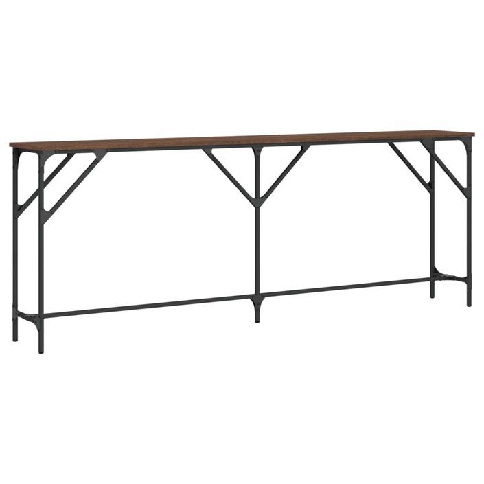 Table console chêne marron 200x29x75 cm bois d'ingénierie - Photo n°6
