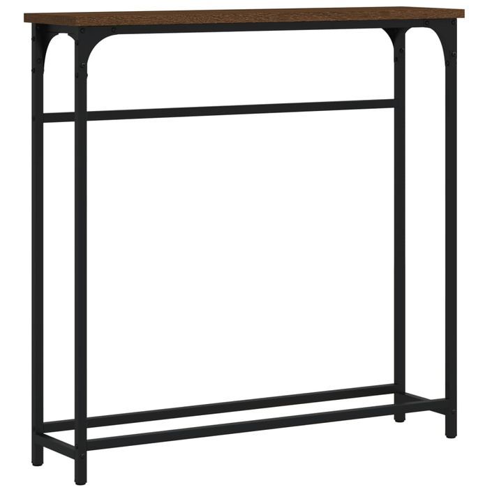 Table console chêne marron 75x19,5x75 cm bois d'ingénierie - Photo n°2