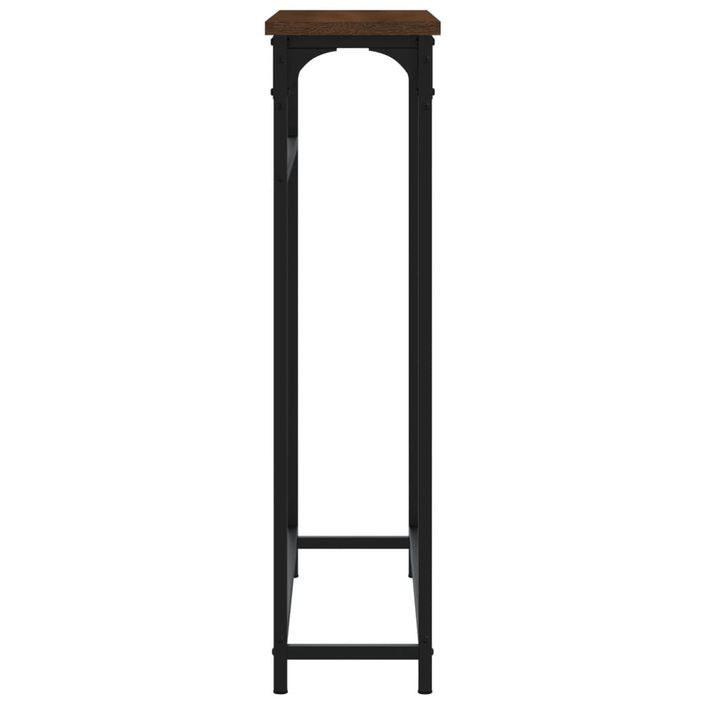 Table console chêne marron 75x19,5x75 cm bois d'ingénierie - Photo n°5