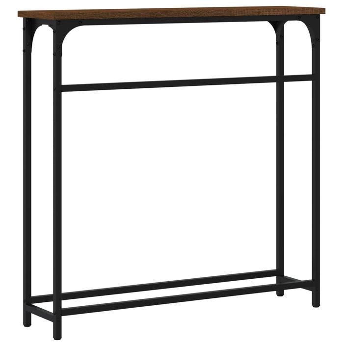 Table console chêne marron 75x19,5x75 cm bois d'ingénierie - Photo n°6