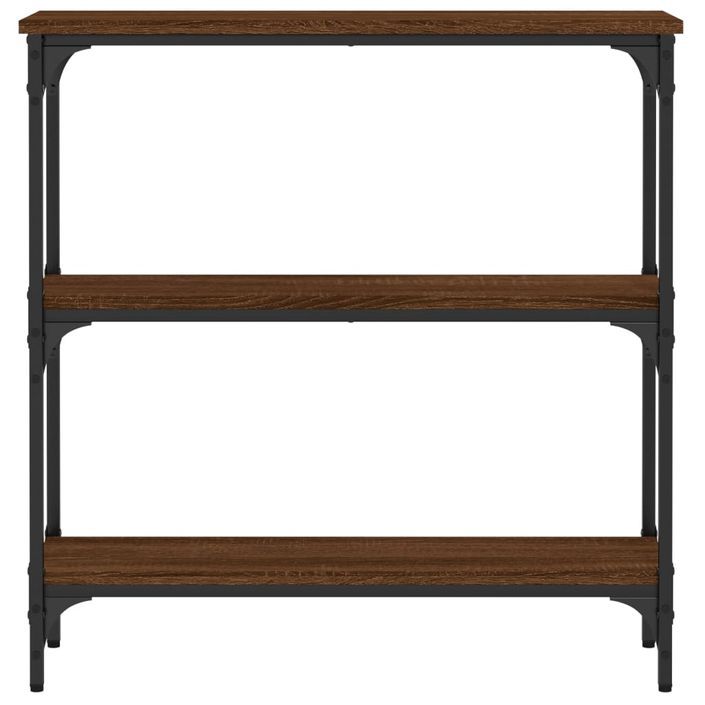 Table console chêne marron 75x22,5x75 cm bois d'ingénierie - Photo n°4