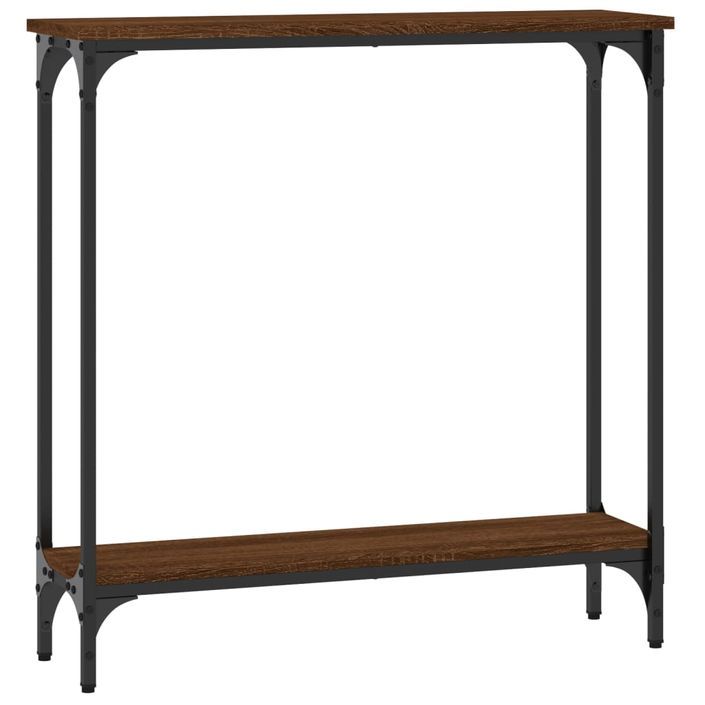 Table console chêne marron 75x22,5x75 cm bois d'ingénierie - Photo n°6