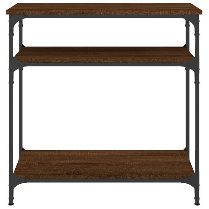 Table console chêne marron 75x29x75 cm bois d'ingénierie - Photo n°4