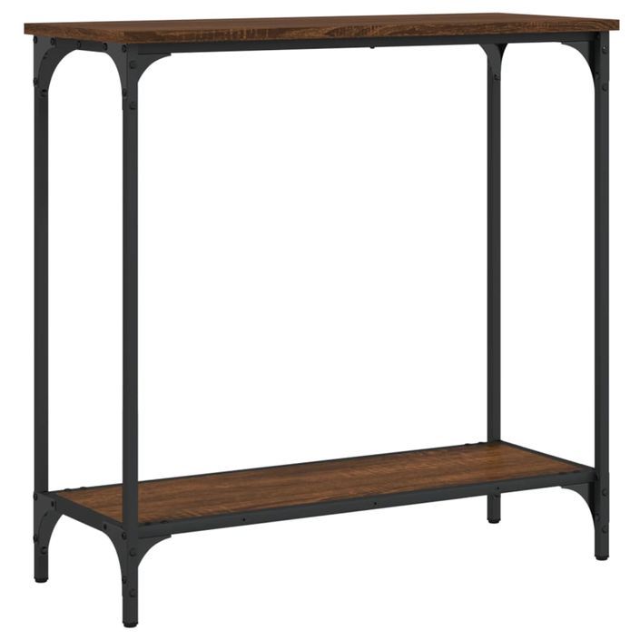 Table console chêne marron 75x30,5x75 cm bois d'ingénierie - Photo n°1