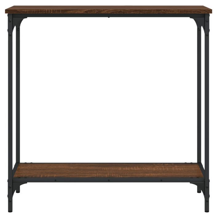 Table console chêne marron 75x30,5x75 cm bois d'ingénierie - Photo n°4