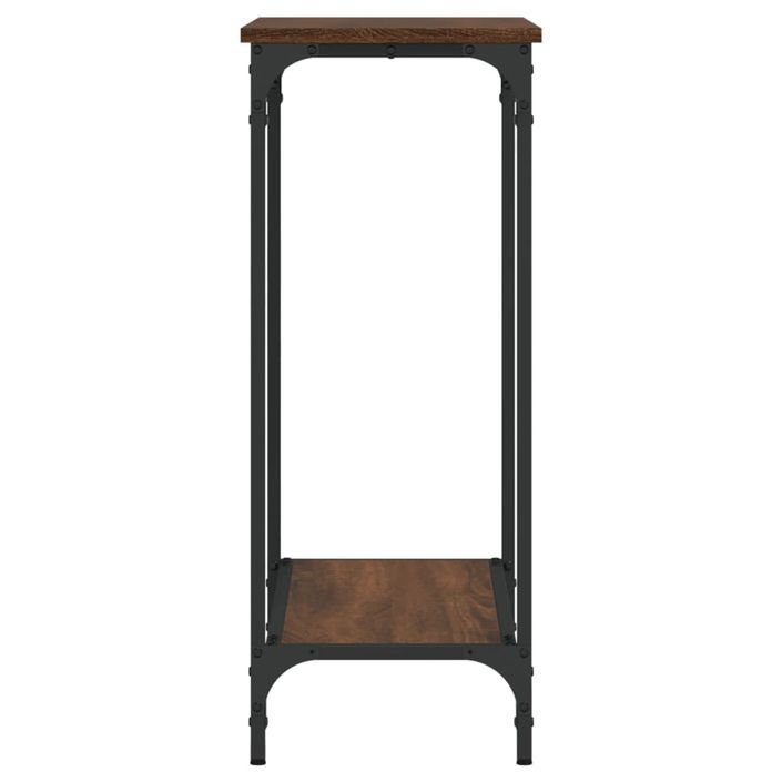 Table console chêne marron 75x30,5x75 cm bois d'ingénierie - Photo n°5