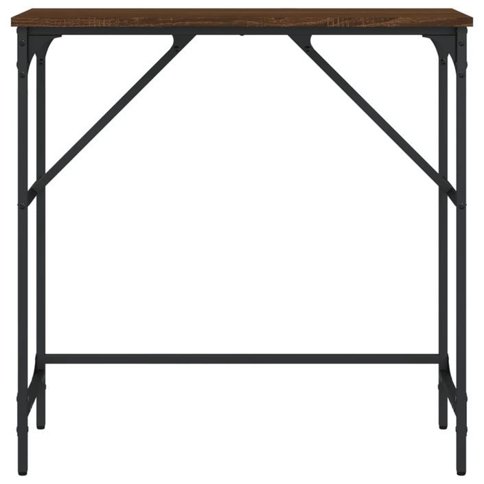 Table console chêne marron 75x32x75 cm bois d'ingénierie - Photo n°4