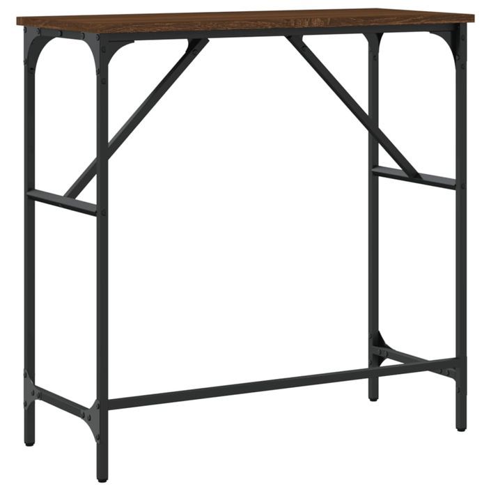 Table console chêne marron 75x32x75 cm bois d'ingénierie - Photo n°6