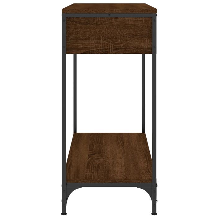 Table console chêne marron 75x34,5x75 cm bois d'ingénierie - Photo n°7