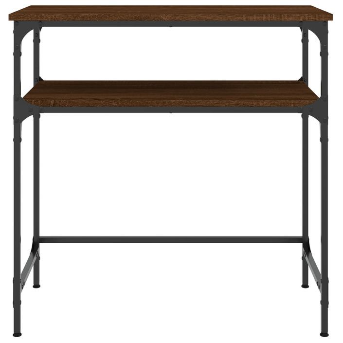 Table console chêne marron 75x35,5x75 cm bois d'ingénierie - Photo n°4