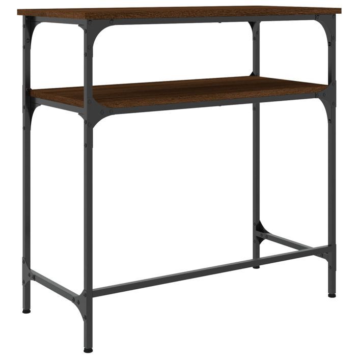Table console chêne marron 75x35,5x75 cm bois d'ingénierie - Photo n°6