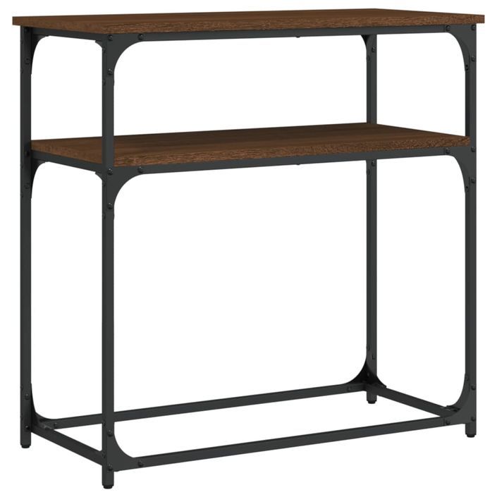 Table console chêne marron 75x35,5x75 cm bois d'ingénierie - Photo n°1