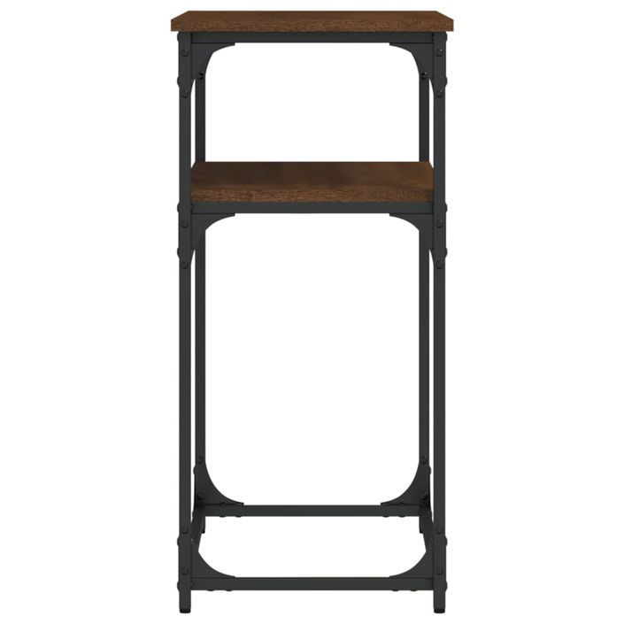 Table console chêne marron 75x35,5x75 cm bois d'ingénierie - Photo n°5