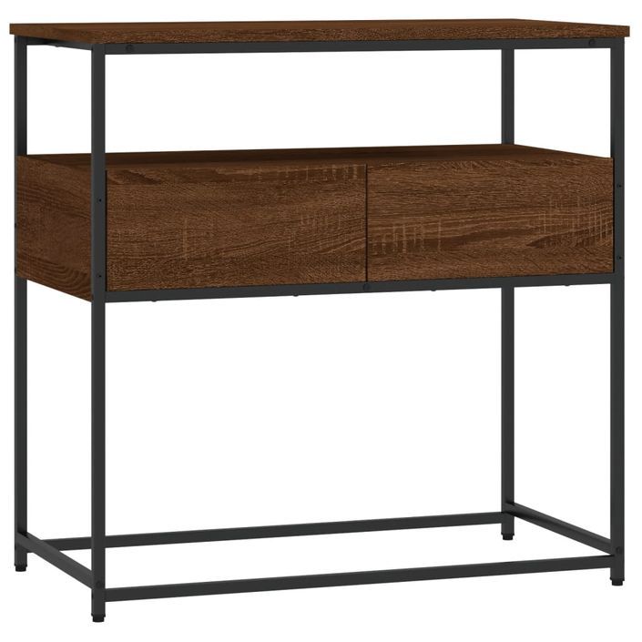 Table console chêne marron 75x40x75 cm bois d'ingénierie - Photo n°1