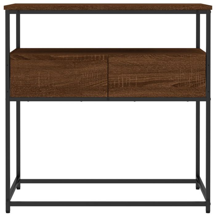 Table console chêne marron 75x40x75 cm bois d'ingénierie - Photo n°6