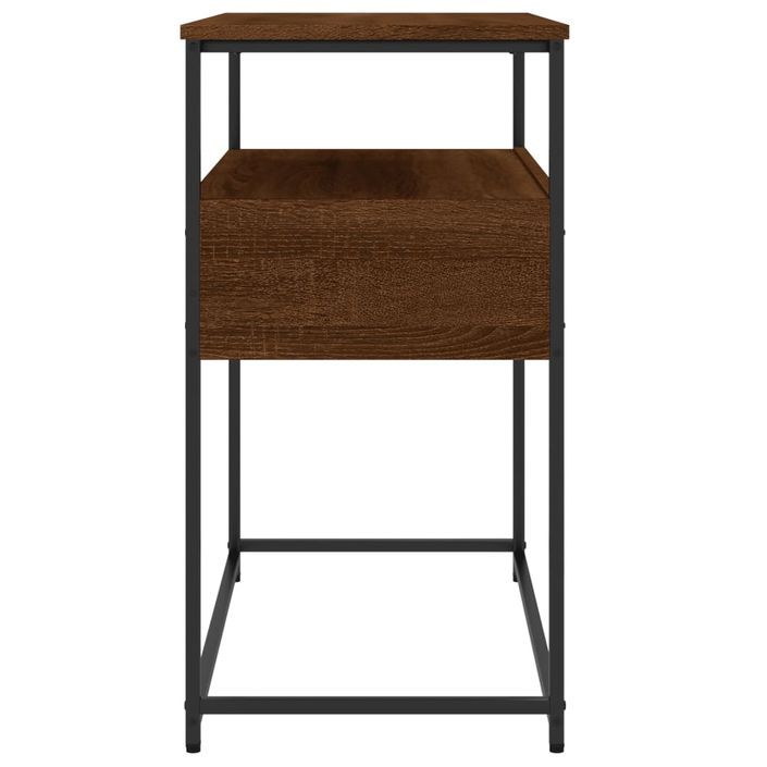 Table console chêne marron 75x40x75 cm bois d'ingénierie - Photo n°7