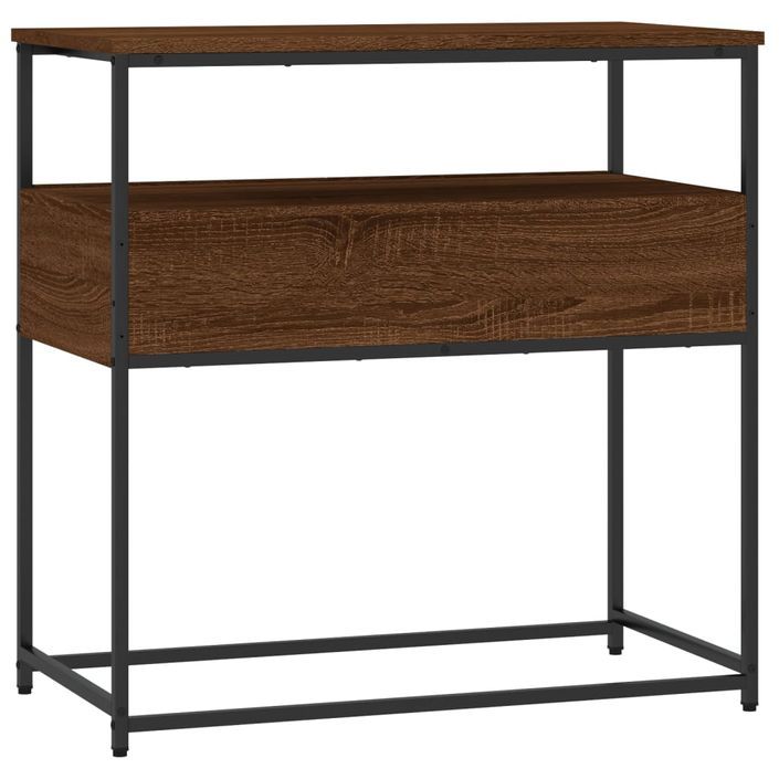 Table console chêne marron 75x40x75 cm bois d'ingénierie - Photo n°8