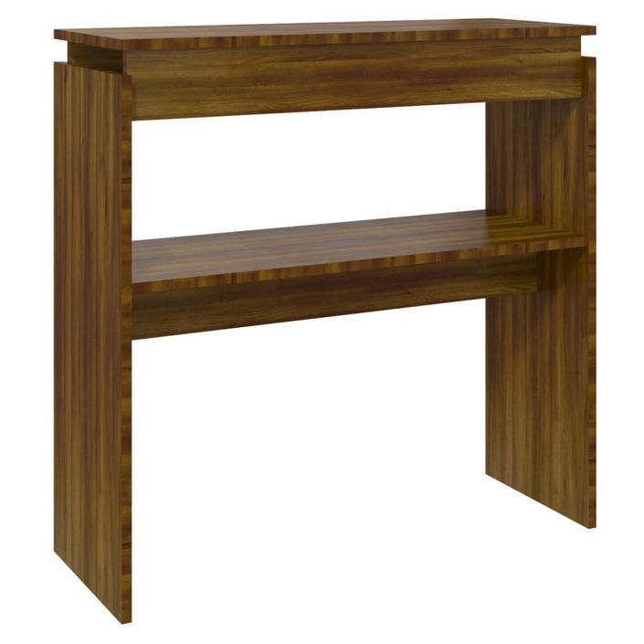 Table console Chêne marron 80x30x80 cm Bois d'ingénierie - Photo n°2