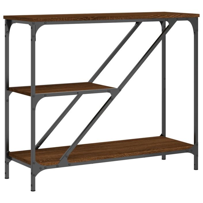 Table console chêne marron 88,5x30x75 cm bois d'ingénierie - Photo n°1