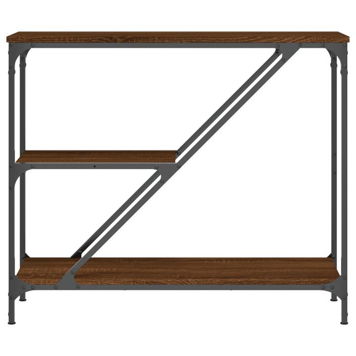 Table console chêne marron 88,5x30x75 cm bois d'ingénierie - Photo n°4