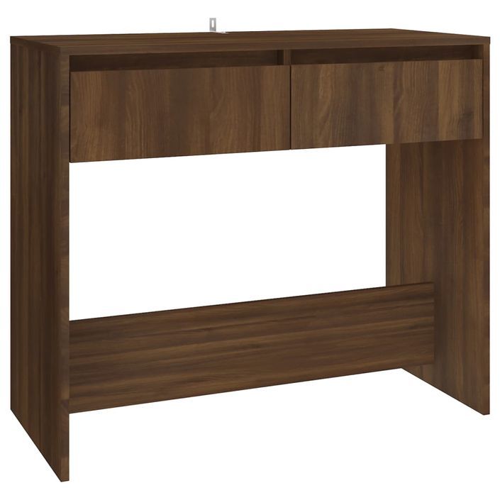 Table console chêne marron 89x41x76,5 cm bois d'ingénierie - Photo n°2