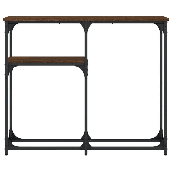 Table console chêne marron 90x22,5x75 cm bois d'ingénierie - Photo n°4