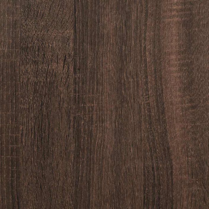 Table console chêne marron 90x35x80 cm bois d'ingénierie - Photo n°8