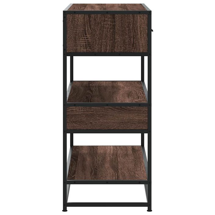 Table console chêne marron 90x35x80 cm bois d'ingénierie - Photo n°6