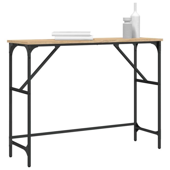 Table console chêne sonoma 100x32x75 cm bois d'ingénierie - Photo n°3