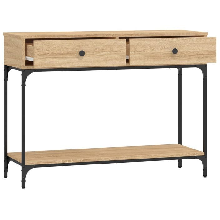 Table console chêne sonoma 100x34,5x75 cm bois d'ingénierie - Photo n°8