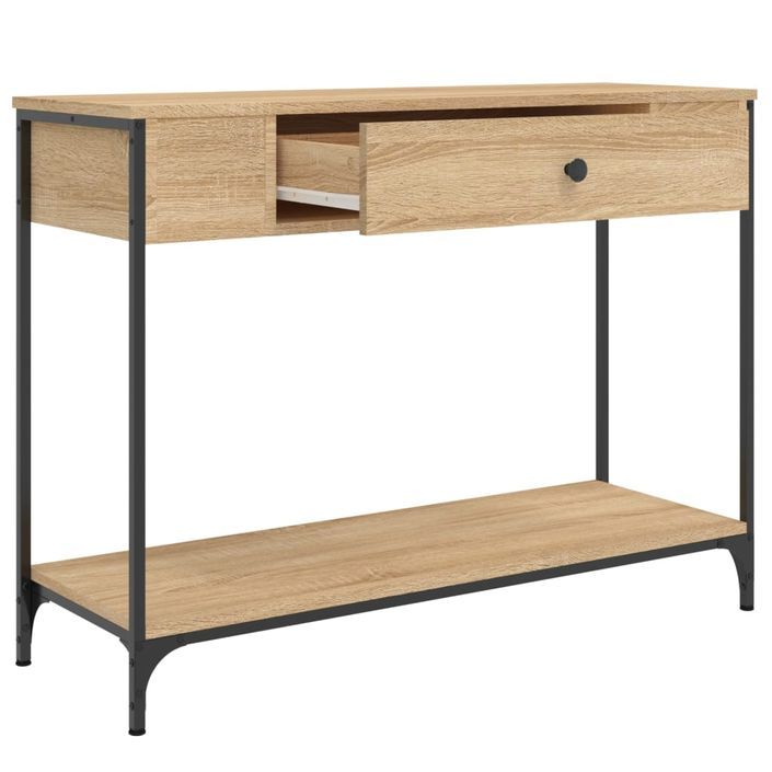 Table console chêne sonoma 100x34,5x75 cm bois d'ingénierie - Photo n°5