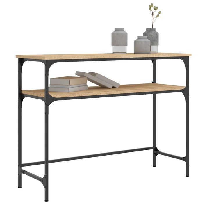 Table console chêne sonoma 100x35,5x75 cm bois d'ingénierie - Photo n°3