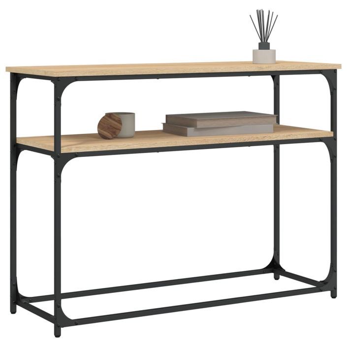 Table console chêne sonoma 100x35,5x75 cm bois d'ingénierie - Photo n°3