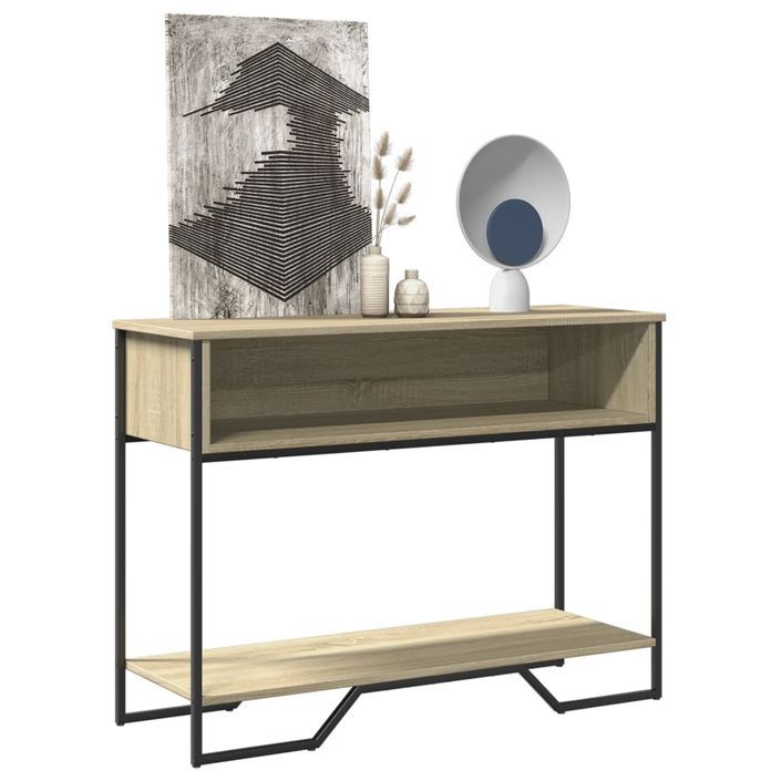 Table console chêne sonoma 100x35x74,5 cm bois d'ingénierie - Photo n°1