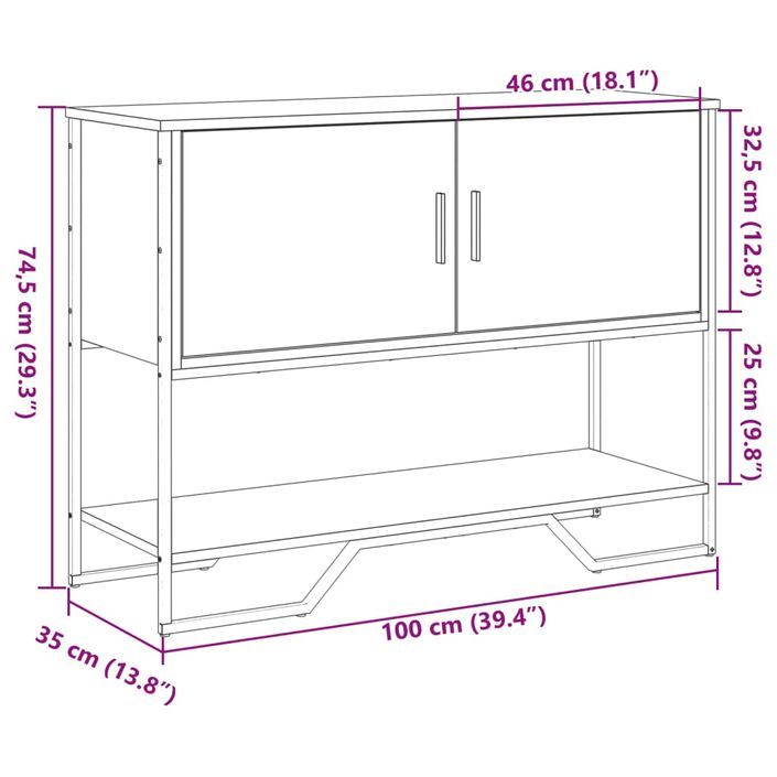 Table console chêne sonoma 100x35x74,5 cm bois d'ingénierie - Photo n°10